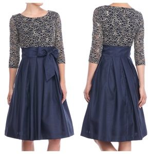 Jessica Howard | Lace & Sequin Bodice Flare Dress